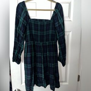 Old Navy Green and Black Plaid Dress